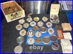 Lot Of Antique Pocket Watch Cases & Parts plus Some Research Papers By Inventor