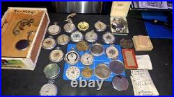 Lot Of Antique Pocket Watch Cases & Parts plus Some Research Papers By Inventor