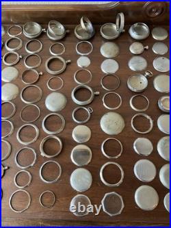 Lot Of Vintage Antique Pocket Watch Case Watchmaker Cases Parts Swing out