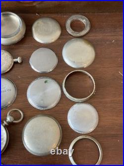 Lot Of Vintage Antique Pocket Watch Case Watchmaker Cases Parts Swing out