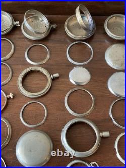 Lot Of Vintage Antique Pocket Watch Case Watchmaker Cases Parts Swing out