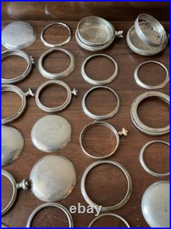 Lot Of Vintage Antique Pocket Watch Case Watchmaker Cases Parts Swing out