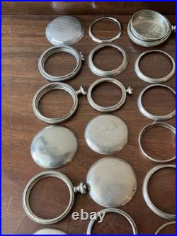 Lot Of Vintage Antique Pocket Watch Case Watchmaker Cases Parts Swing out