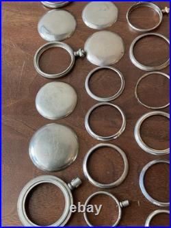 Lot Of Vintage Antique Pocket Watch Case Watchmaker Cases Parts Swing out