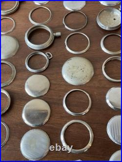 Lot Of Vintage Antique Pocket Watch Case Watchmaker Cases Parts Swing out
