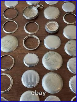Lot Of Vintage Antique Pocket Watch Case Watchmaker Cases Parts Swing out