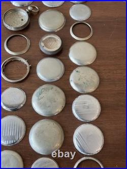 Lot Of Vintage Antique Pocket Watch Case Watchmaker Cases Parts Swing out