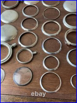 Lot Of Vintage Antique Pocket Watch Case Watchmaker Cases Parts Swing out