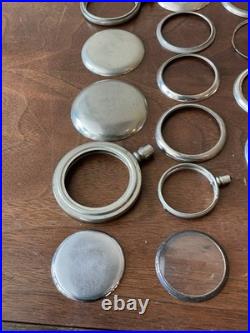 Lot Of Vintage Antique Pocket Watch Case Watchmaker Cases Parts Swing out