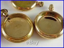 Lot of 10 Antique gold filled pocket watch cases. Total weight 15.4 oz