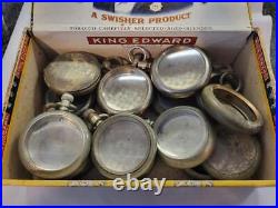 Lot of 16 18 Size Pocket watch cases, Silveroid, Silverine, Nickel, From Estate
