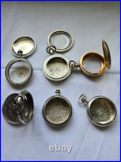 Lot of 6 large pocket watch cases