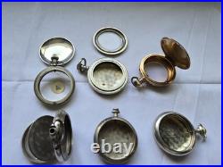 Lot of 6 large pocket watch cases