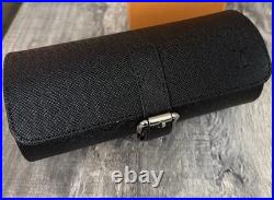 Louis Vuitton Ardoise Taiga Black 3 Watch Case Retails $1,220 Rare