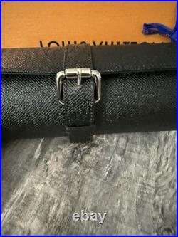 Louis Vuitton Ardoise Taiga Black 3 Watch Case Retails $1,220 Rare