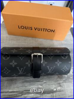 Louis Vuitton Monogram Eclipse 3 Watch Case M43385 Retails $1,220