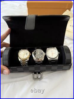 Louis Vuitton Monogram Eclipse 3 Watch Case M43385 Retails $1,220