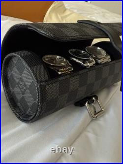 Louis Vuitton Monogram Eclipse 3 Watch Case M43385 Retails $1,220