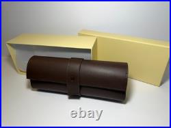 Luxury Brown Leather Watch Roll Travel Case 3 Slot Storage Pouch Collector Gift