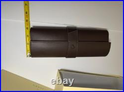 Luxury Brown Leather Watch Roll Travel Case 3 Slot Storage Pouch Collector Gift