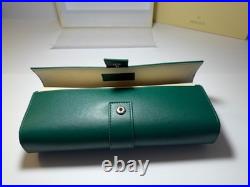 Luxury Green Leather Watch Roll Travel Case 3 Slot Storage Pouch Collector Gift