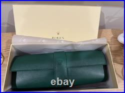 Luxury Green Leather Watch Roll Travel Case 4 Slot Storage Pouch Collector Gift