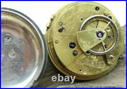 MARSHALL & SONS EDINBURGH 1230 POCKET WATCH 49.1mm SILVER CASE FOR REPAIR (B3K)