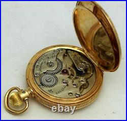 MERMOD JACCARD Antique 14K GOLD Pocket Watch Agassiz J&S 14-KARAT HUNTING CASE