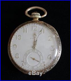 Minty Lord Elgin 21j 10s 14k 2 Tone Gold Wadsworth Open Face Case Pocket Watch