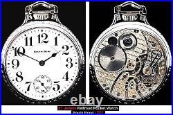 MINT 16 SIZE SILVER PLATED Railroad POCKET WATCH SOUTH BEND. Pl. Watch VIDEO