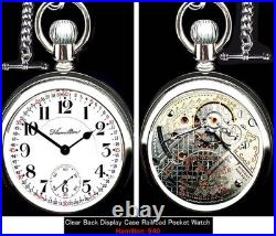 MINT 18 Size High End Railroad Display Case Pocket Watch Hamilton 940. Working