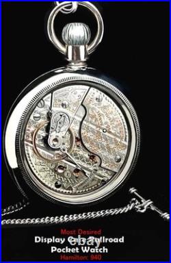 MINT 18 Size High End Railroad Display Case Pocket Watch Hamilton 940. Working