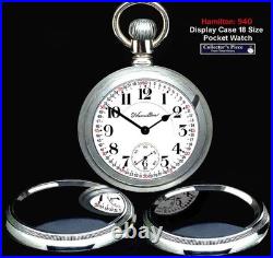 MINT 18 Size High End Railroad Display Case Pocket Watch Hamilton 940. Working