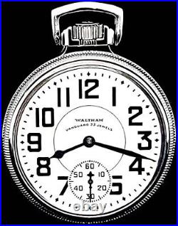 MINT 23 Jewels High End Mainliner Display Case Pocket Watch Waltham VANGUARD
