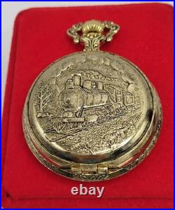 MINT 54mm WESTCLOX USA RAILROAD TRAIN VINTAGE POCKET WATCH