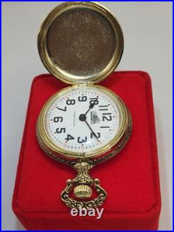 MINT 54mm WESTCLOX USA RAILROAD TRAIN VINTAGE POCKET WATCH