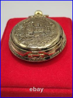 MINT 54mm WESTCLOX USA RAILROAD TRAIN VINTAGE POCKET WATCH
