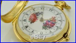 MUSEUM 18k gold plated pair case Verge Fusee watch by H. Bourn. Ottoman c1792