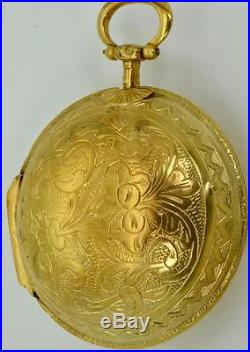 MUSEUM Georgian 18k gild silver pair case Verge Fusee Ottoman pocket watch c1730