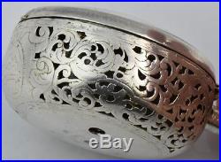 MUSEUM Renaissance Verge Fusee Repeater Oignon pierced silver pair case watch