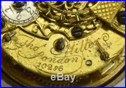 MUSEUM Renaissance Verge Fusee Repousse silver pair case watch by T. Miller, c1762