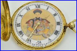 MUSEUM historic Chinese Qing Dynasty 18k gold fancy case watch. Guangxu Emperor
