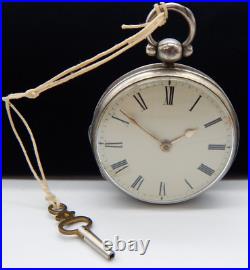 M. BOUGHTEN LIVERPOOL ENGLAND POCKET WATCH MOVEMENT 1870-75 SILVER CASE WithKEY