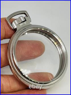 Mainliner Size 16S Display Clear Back Pocket Watch Case SIlver Plated SP R2