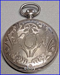 Man's Arnex Sterling Silver Hunter Pocket Watch 17 Jewel 50mm