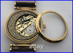 Mechanical Marriage Luxury ANTIQUE Wristwatch Hy. Moser Schaffhausen Gilt Case