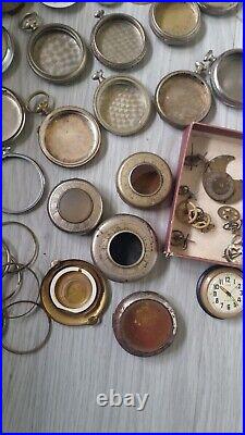 Mega Lot Of Pocket Watches Movements And Cases BEST OFFER