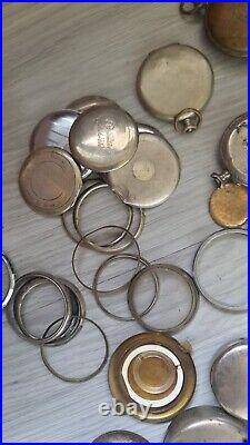 Mega Lot Of Pocket Watches Movements And Cases BEST OFFER