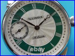 Men's ILLINOIS A. Lincoln Vintage Movement of Pocket Watch in new wrist case