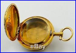 Miniature pocket watch case only, 18K gold, diamond set & enamelled rf28065